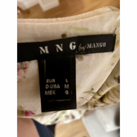 Cream Floral A-Line/Fit & Flare red Scoop Neck Dress Size L / XL - Picture 6 of 8